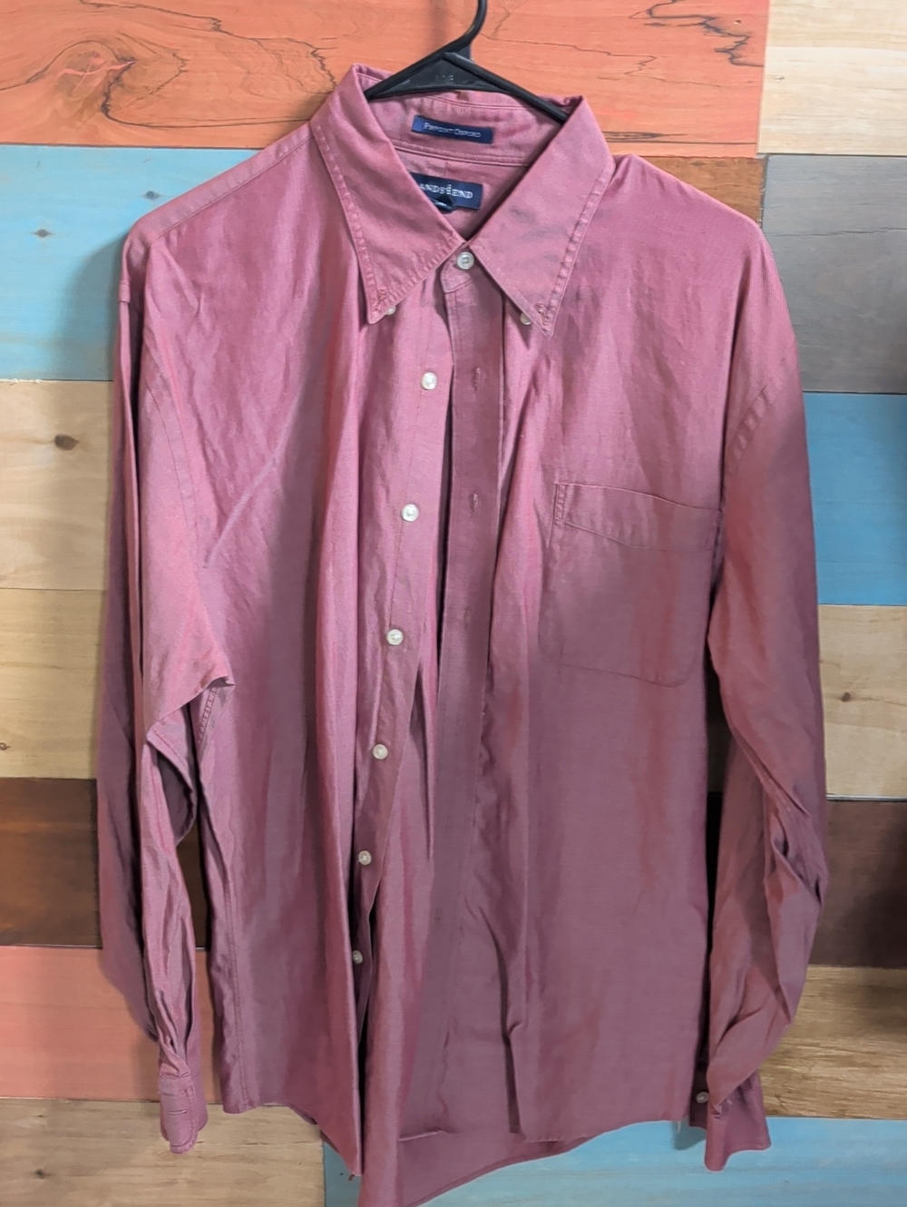 Lands' End Men's Button-Down Shirt in Muted Rose